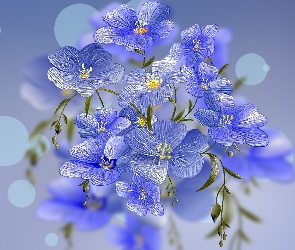 Kwiaty, 2D, Niebieskie