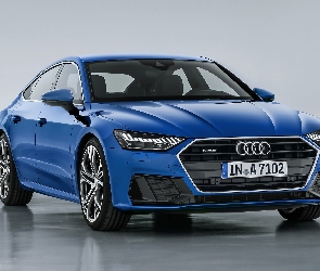 Audi A7 Sportback 55 TFSI, 2018, Niebieskie