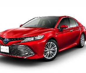 Białe Tło, 2018, Czerwona, Toyota Camry