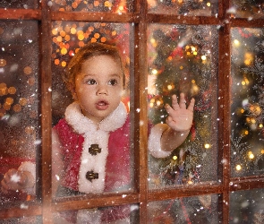 Dziecko, Święta, Okno