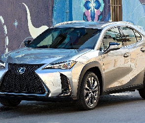 Ściana, Kolorowa, Srebrny, Lexus UX