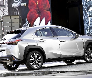 Ściana, Pomalowana, Srebrny, Lexus UX