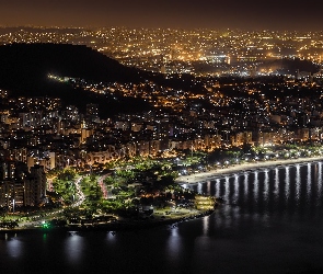 Rio de Janerio, Miasto nocą, Brazylia