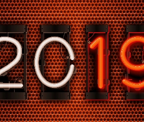 2019, Neon, Nowy Rok