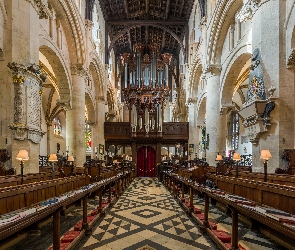Kościół, Katedra Chrystusa, Anglia, Organy, Oxford, Wnętrze