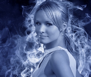 Kobieta, Dym, Kristen Bell, Aktorka, Blondynka