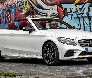 AMG Line, Cabrio, Biały, Mercedes-Benz C