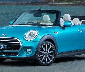 Niebieski, Kabriolet, Mini Cooper