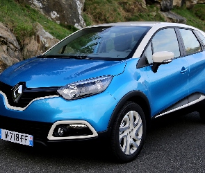 Renault Captur, Przód, Dach, Biały, Niebieski