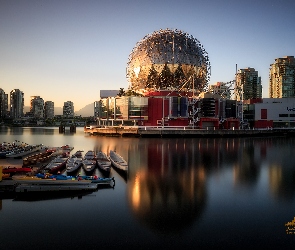 Muzeum Nauki, Kopuła, Kanada, Rzeka Fraser, Kajaki, Vancouver, Science World at TELUS