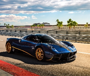 Drzewa, Droga, Niebieski, Pagani Huayra