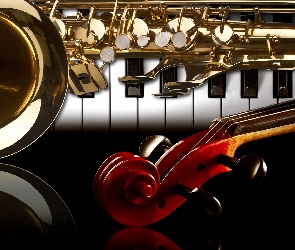Instrumenty, 2D, Saksofon, Klawisze, Muzyczne