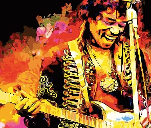 Jimi Hendrix, Grafika, Rock, Gitara