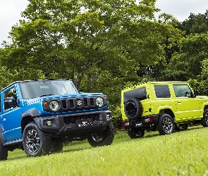 Drzewa, Wzgórze, Dwa, Suzuki Jimny