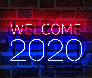 Neon, 2020, Nowy Rok, Powitanie