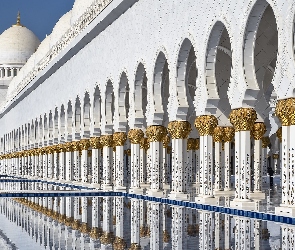 Zjednoczone Emiraty Arabskie, Abu Dhabi, Marmur, Kolumny, Złoto, Wielki Meczet Szejka Zajida