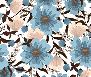 Niebieskie, Tekstura, Kwiaty