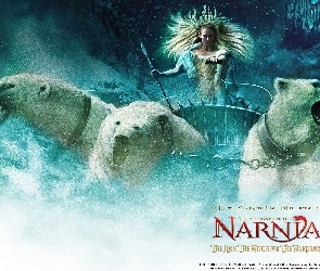 The Chronicles Of Narnia, powóz, niedźwiedzie, śnieg, królowa śniegu