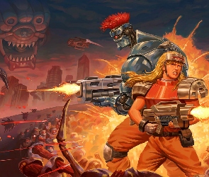 Blazing Chrome, Postacie, Gra