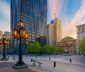 Montreal, Latarnie, Budynki, Ulica, Kanada