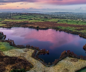 Moor Lough Lake, Irlandia Północna, Strabane, Pola, Jezioro