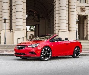 Czerwony, Budynek, Sport, Buick Cascada