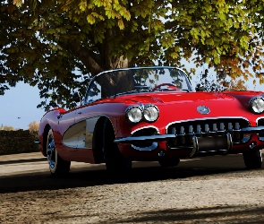 Czerwony, 1960, Chevrolet Corvette, Zabytkowy, Forza Horizon 4