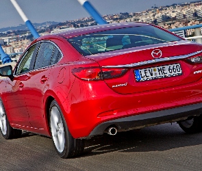 Tył, Sedan, Czerwona, Mazda 6