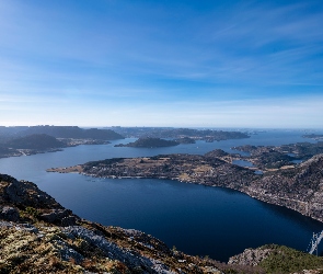 Rogaland, Lysefjord Bridge, Norwegia, Most, Lysefjorden, Gmina Forsand, Góry, Fiord