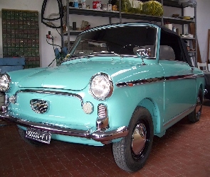 Błękitny, Garaż, Chrom, Autobianchi Bianchina