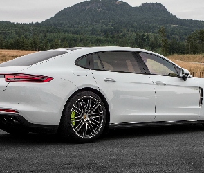 Białe, Bok, Porsche Panamera Turbo S E-Hybrid