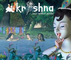 kąpiel, woda, Krishna, kobiety