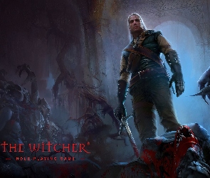 fantasy, miecz, The Witcher, mężczyzna