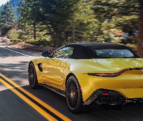 Żółty, Cabrio, Aston Martin Vantage, Roadster