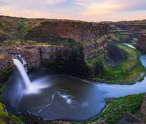 Stany Zjednoczone, Stan Waszyngton, Palouse River, Rzeka, Wodospad Palouse, Skały