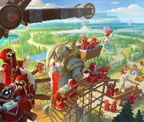 Rusztowanie, Dźwig, League of Legends Wild Rift, Posągi, Poro, Gra, Postacie