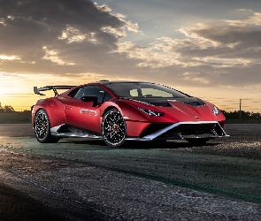 Czerwone, Lamborghini Huracan STO