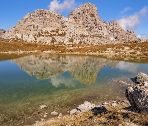 Włochy, Gmina Sesto, Dolomity, Góry, Jezioro, Laghi dei Piani