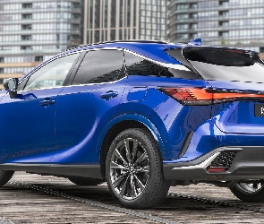 Bok, Tył, Niebieski, Lexus RX F Sport