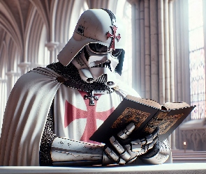 Książka, Templariusz, Mężczyzna, Grafika, Darth Vader, Zbroja