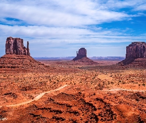 Skały, Monument Valley, Arizona, Stany Zjednoczone, Wyżyna Kolorado, Dolina Skał