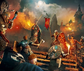 Zamek, Bitwa, Assassins Creed Valhalla, Gra, Wikingowie, Rycerze