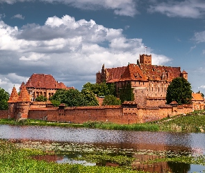 Malbork, Odbicie, Zamek Krzyżacki, Polska, Rzeka Nogat, Zamek w Malborku, Zabytek