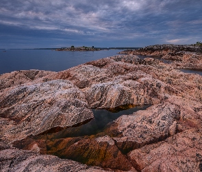 Karelia, Skały, Ładoga, Jezioro, Rosja