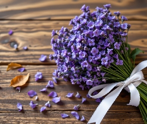 AI, Grafika, Wiązanka, Lawenda, Wstążka, Deski