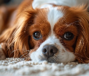 Pies, Oczy, Duże, Mordka, Leżący