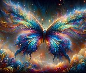 Kolorowa, Grafika, Motyl