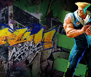 Graffiti, Ściana, Street Fighter 6, Gra, Postać, Guile