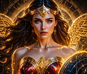 Wojownik, Grafika AI, Zbroja, Skrzydła, Kobieta