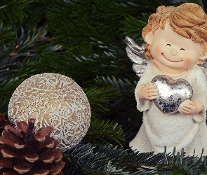 Szyszka, Serce, Anioł, Kula, Dekoracja